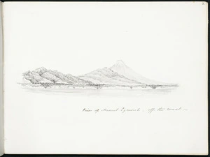 Spratt, Henry Thomas, b 1827 :View of Mount Egmont - off the coast. [1860s?]