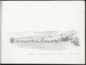 Spratt, Henry Thomas, b 1827 :View from Major Brown's house - Henui - Taranaki. [1860s?]