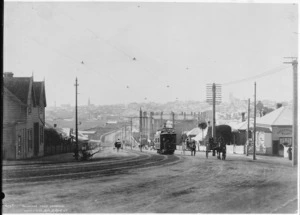 Creator unknown : Photograph of College Hill, Auckland, taken by Muir and Moodie