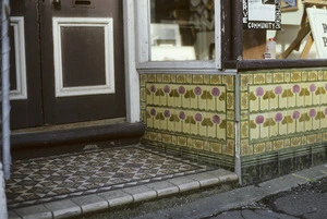 Shop front with tiles, upper Cuba Street, Wellington