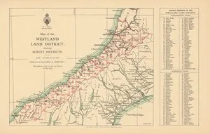 Map of the Westland Land District showing survey districts [electronic resource].