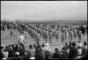 Maori performance during the ceremony to mark the 100 year centenary of Tongariro National Park, in the grounds of the Chateau Tongariro