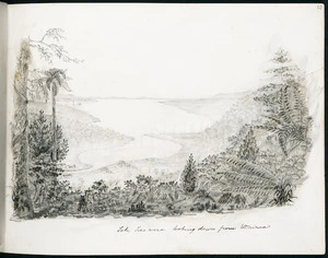 Spratt, Henry Thomas, b 1827 :Lake Terawera looking down from Wairoa. [1860s?]