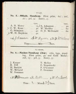[Inglewood Caledonian Society] :11.45. No. 5 - 880yds Handicap [1908]