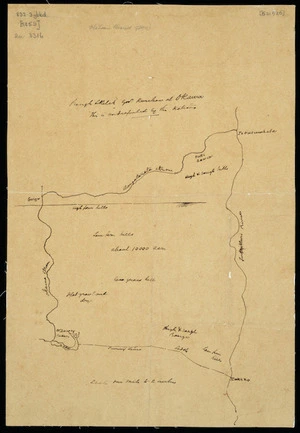 [Creator unknown] :Rough sketch Govt. purchase at Okawa. [ms map]. [ca.1859]