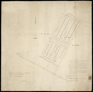 Blanchard, Henry Pudham, fl 1883 :Part of rural section no 101 ... intended to be comprised in Certificate of Title, Vol LXII, Fol 89 [City of Christchurch] [ms map]. Surveyed by Henry Pudham Blanchard for Charles Robert Blakiston. June 1883.