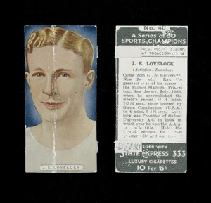 Cigarette card showing Jack Lovelock