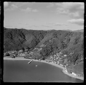 Aerial view of Days Bay, Lower Hutt, New Zealand