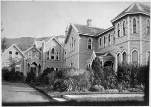 View of St Mary's Convent and garden, Thorndon, Wellington