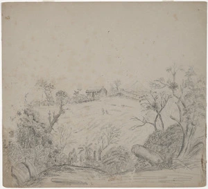 [Gilbert, George Channing] 1838-1913 :[House in a clearing at Omata / G C Gilbert [ca 1860]