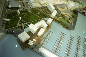 Model of proposed buildings for Queens Wharf, Wellington