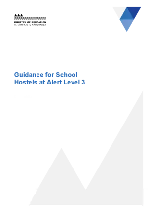 Guidance for school hostels at alert level 3.