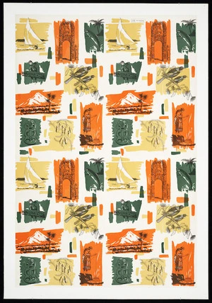 Croxley Stationery Limited :Croxley gift wrapping Ref. R.X. 640 [New Zealand themes and scenes. 1950s?]
