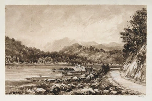 Barraud, Charles Decimus, 1822-1897 :Porirua near the entrance to Horokiwi Valley / C. D. B. [1860s?]