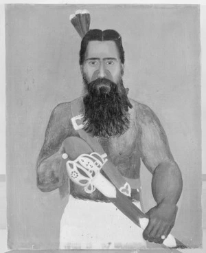 Photograph of a painting of Te Pokiha Taranui by an unknown artist - Photograph taken by Edward Percival Christensen