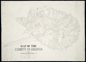 Map of the County of Akaroa, 1891, shewing Road Board districts etc. ...