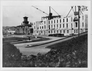 Parliament Buildings under construction, Molesworth Street, Wellington