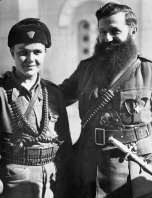 Greek Andarte leader with one of his aides, during World War II, Greece