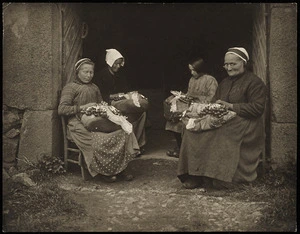 Women making lace, at Grauzials, France, near Solignace