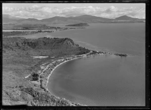 Aerial view of Motutere Point and Lake Taupo