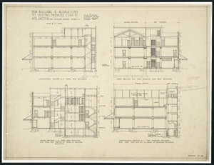Atkins & Mitchell, architects :New building and alterations to existing premises, Cuba Street Wellington for Patrick's Drapery Stores Ltd. Drawing No. 4. November 1930