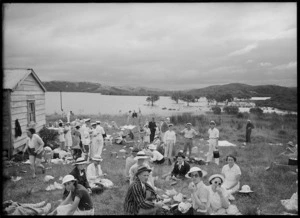 Picnic, probably during a Union Steam Ship Company cruise