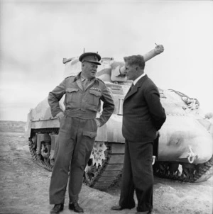 Frederick Jones, Defence Minister of New Zealand, with Brigadier Lindsay Inglis in Maadi