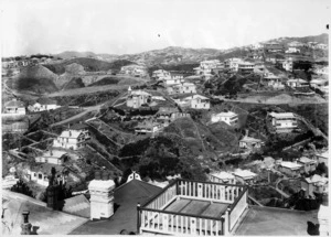 Part 2 of a 3 part panorama of Wellington, showing the suburb of Kelburn