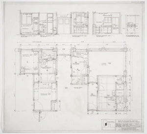 Haughton & Mair, architects :Block "A", Wellington Hospital, for the Wellington Hospital Board. [Plan for] 4th Floor, X-Ray theatres wing, part plan, sections and details. 9 December 1959