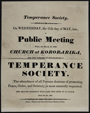 Temperance Society poster, Russell