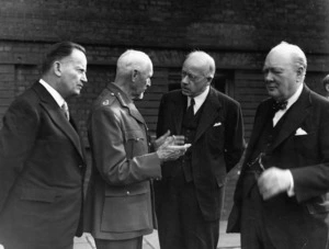 British Empire delegates meeting Winston Churchill at 10 Downing Street, London