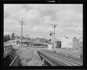 Kawakawa, Bay of Islands; looks over railway line to the northern end of the main street