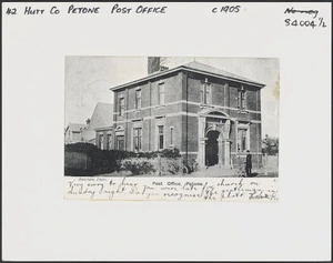 Barcham, Robert, 1867-1960 : Photograph of the Post Office, Petone
