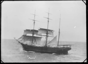 The barque 'Alice' at sea.