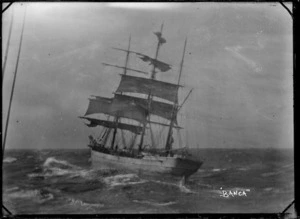 The barque 'Banca' at sea.