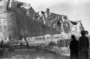 Ancient castle after a World War II bombing attack, Ortona, Italy