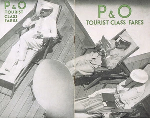 P & O Company Ltd: P & O tourist class fares. [Booklet cover. 1936]