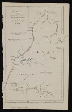 New Zealand : routes near west coast of Nelson District / by John Rochfort in 1859 ; J. Arrowsmith.