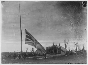 Kikopiri meeting house, Muhonoa West Road, Levin, and flag