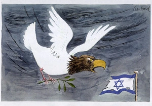 Garland, Nicholas :[The dove of peace with the head of an American eagle. Daily Telegraph 31 August 1996].
