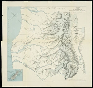 A sketch map to illustrate the first crossing of the Southern Alps of New Zealand by E.A. Fitz Gerald