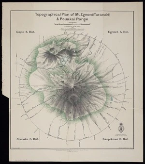 Topographical plan of Mt. Egmont (Taranaki) & Pouakai Range / surveyed by H.M. Skeet, 1900.