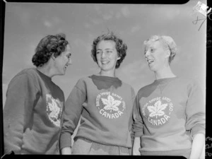 Three athletes from the Canadian team, 1950 British Empire Games