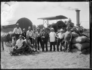 Farm labourers taking a tea break, probably Hastings district
