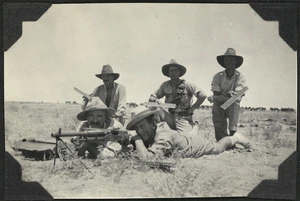 Soldiers in a Hotchkiss machine gun team, Egypt