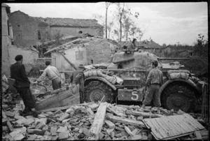 New Zealand armoured car, San Georgio, Italy, during World War II