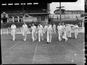 Cricketers on the field
