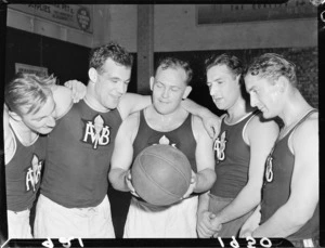 Five basketball players