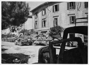 Scene at Rimini, Italy, during World War II, with New Zealand tanks - Photograph taken by George Kaye