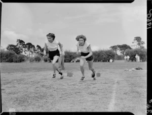 Two athletes at 1950 British Empire Games running, Auckland